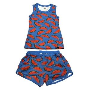 Hanna Andersson Watermelon Pajamas Women's Medium Short Set Organic Cotton